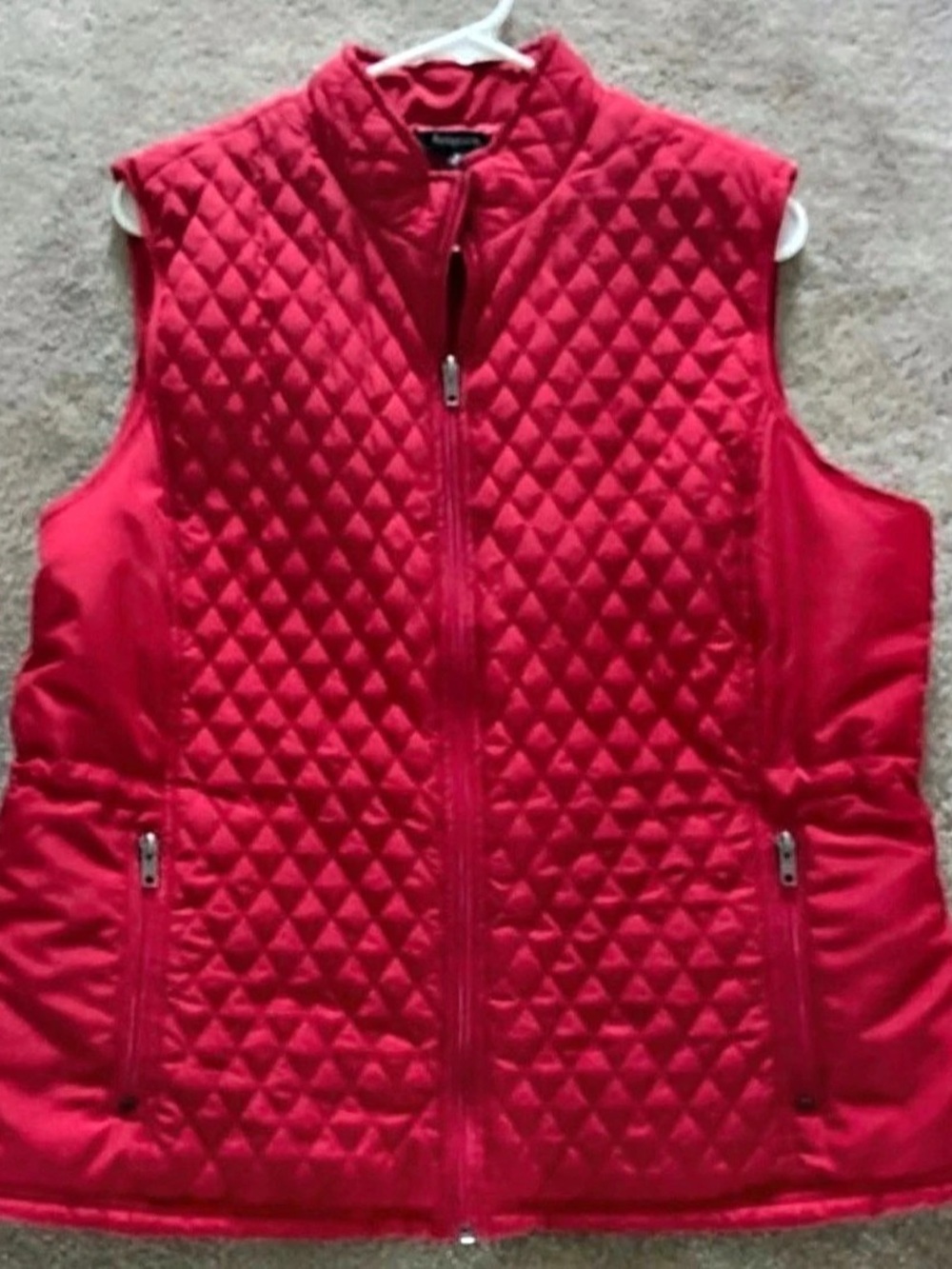 Quilted Vest in vibrant red. Like New. XL